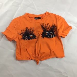 Orange crop top
